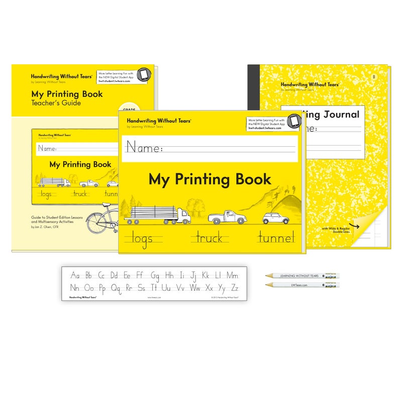 Handwriting Without Tears, 1st Grade Printing Bundle, Age 6+, 1st Grade+, Student Workbook, Writing Journal & Teacher's Guide, School & Home, Language Arts, Tutoring, Tiny Pencils, Desk Strip - Image 1